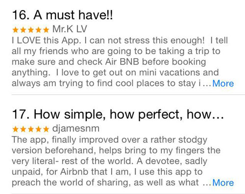 app reviews