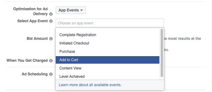 facebook app event optimization